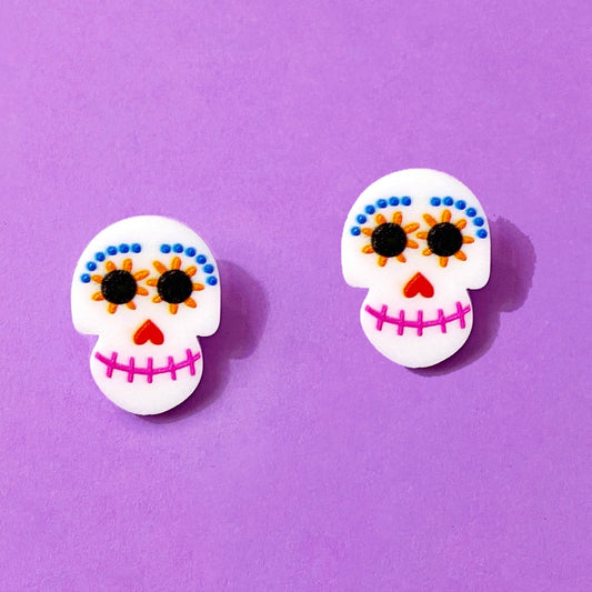 Coco Sugar Skull Acrylic Post Earrings