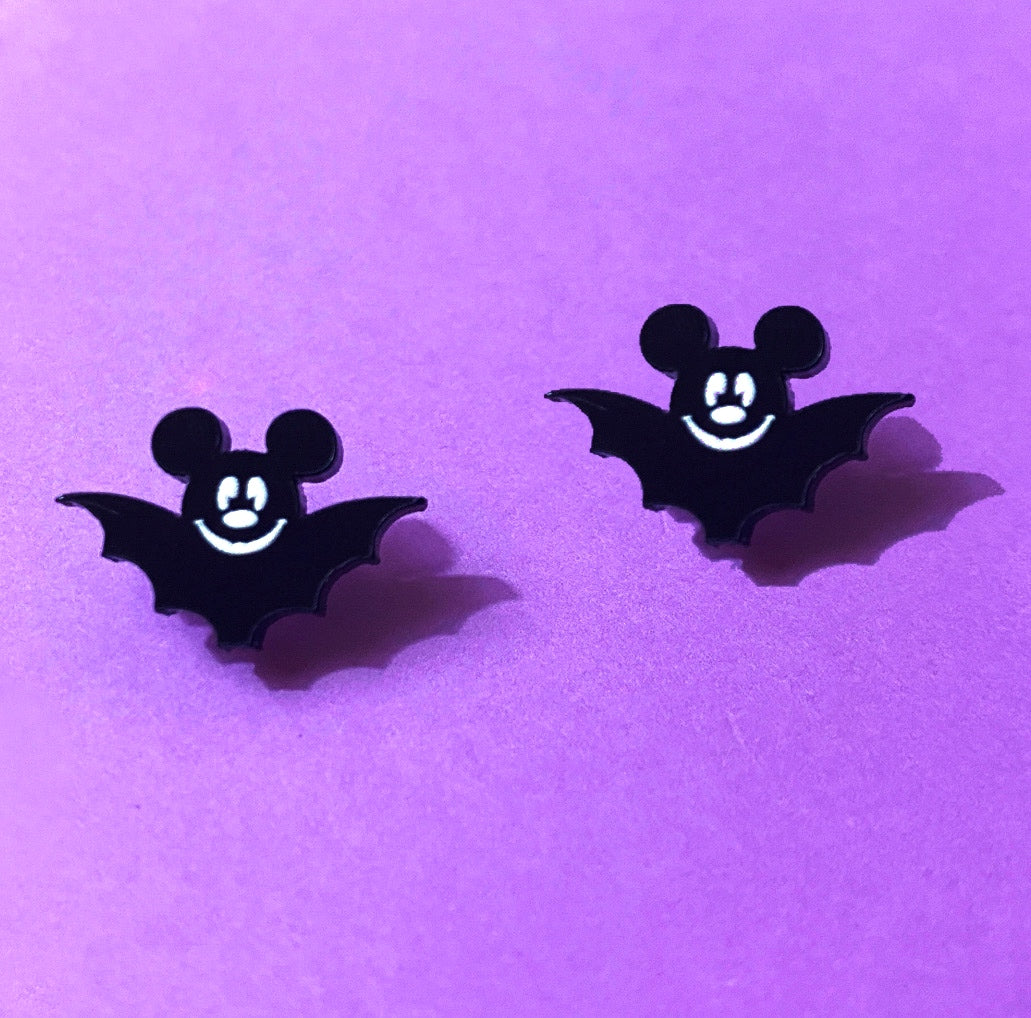 Mouse Bat Acrylic Post Earrings