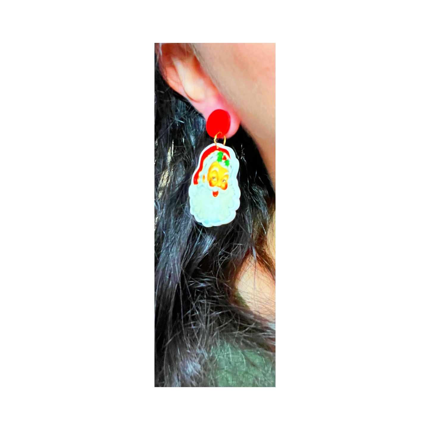 Vintage Santa Drop Earrings
