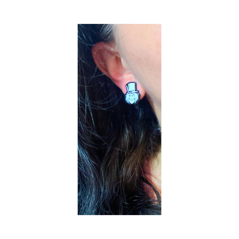 Hat Box Ghost Post Earrings