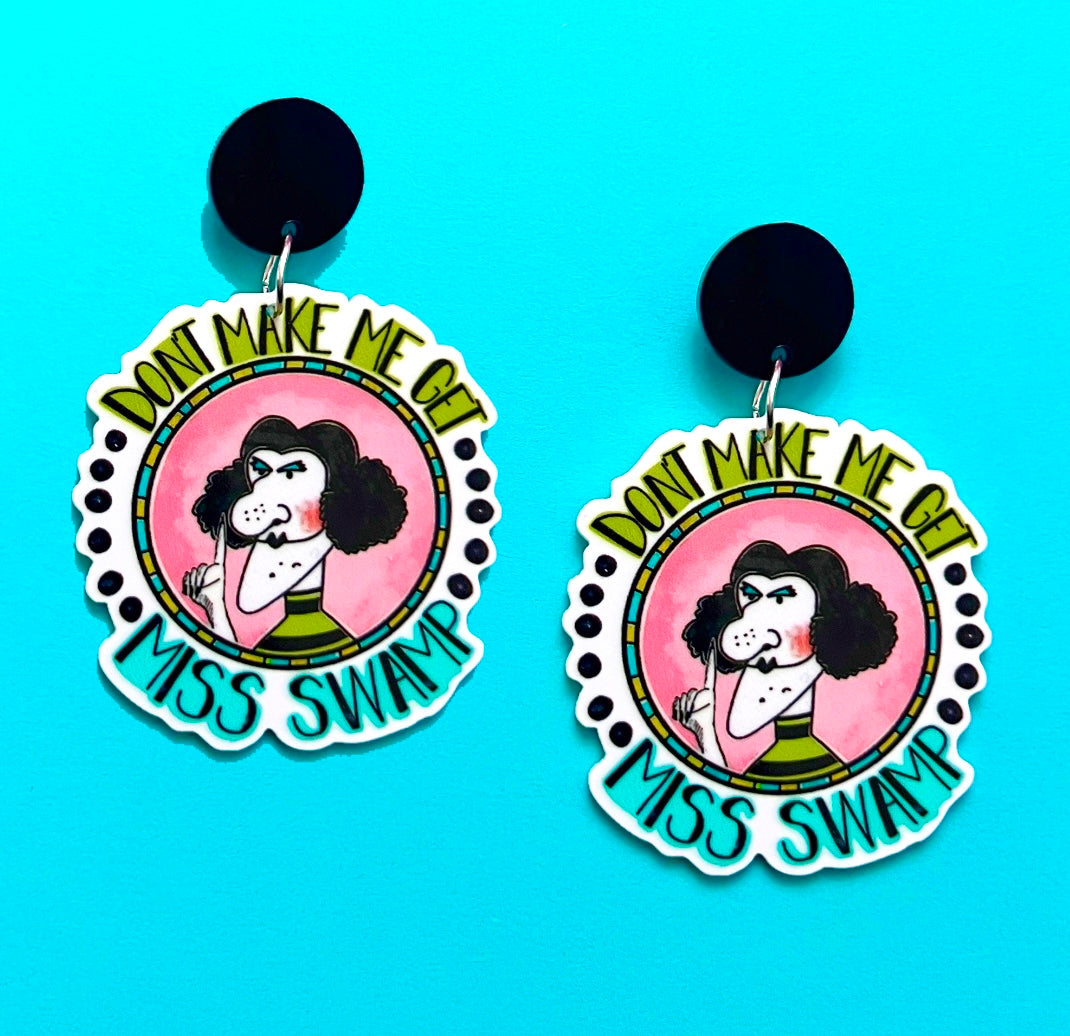 Miss Swamp Acrylic Drop Earrings
