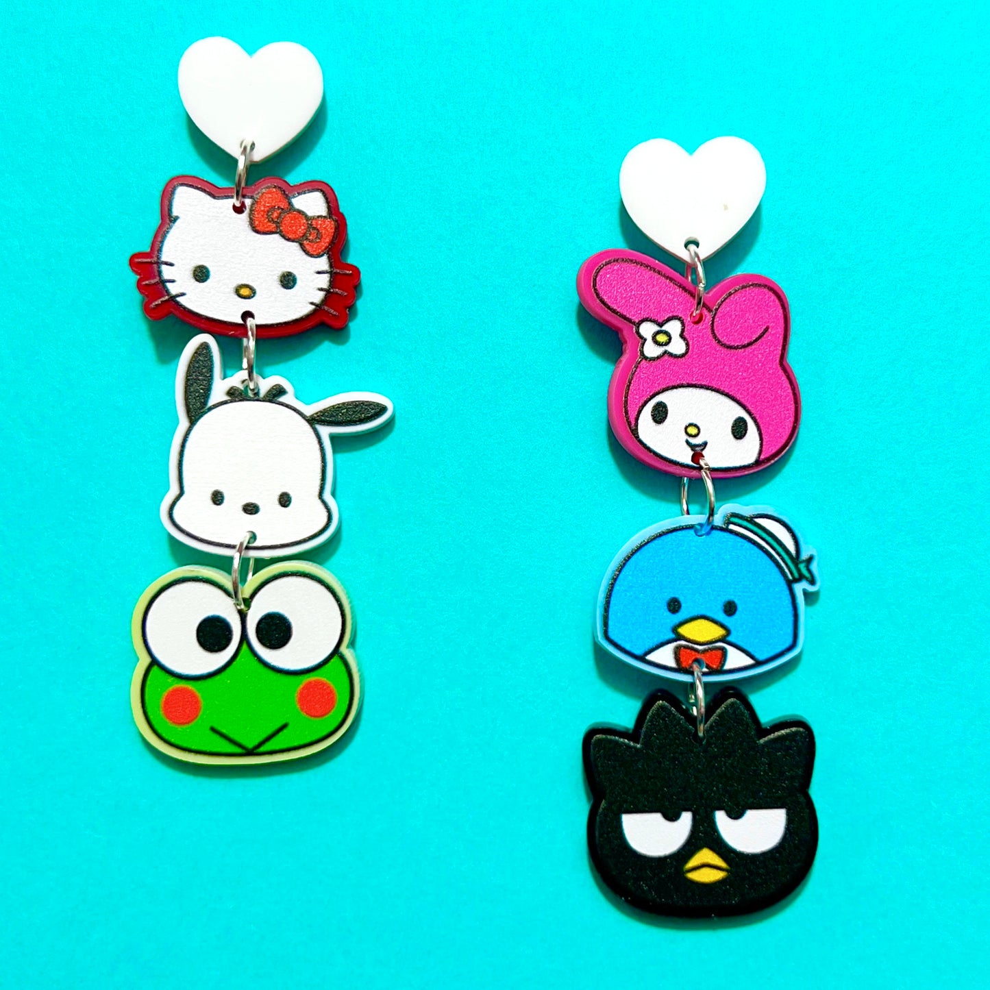 Kawaii Kitty & Friends Acrylic Drop Earrings