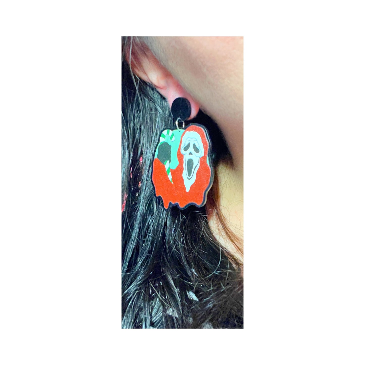 Ghostface Santa Drop Earrings