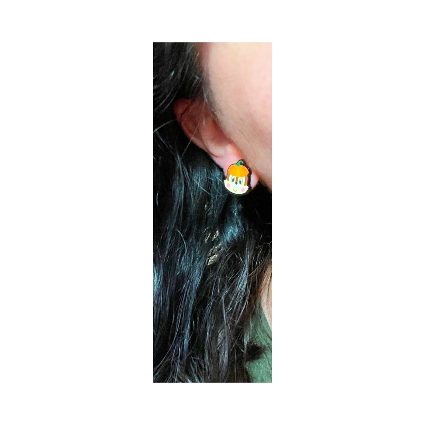 Chipmunk Pumpkins Acrylic Post Earrings