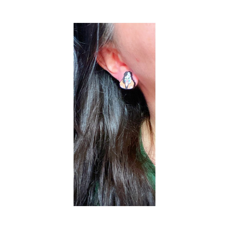 Cruella Villain Acrylic Post Earrings