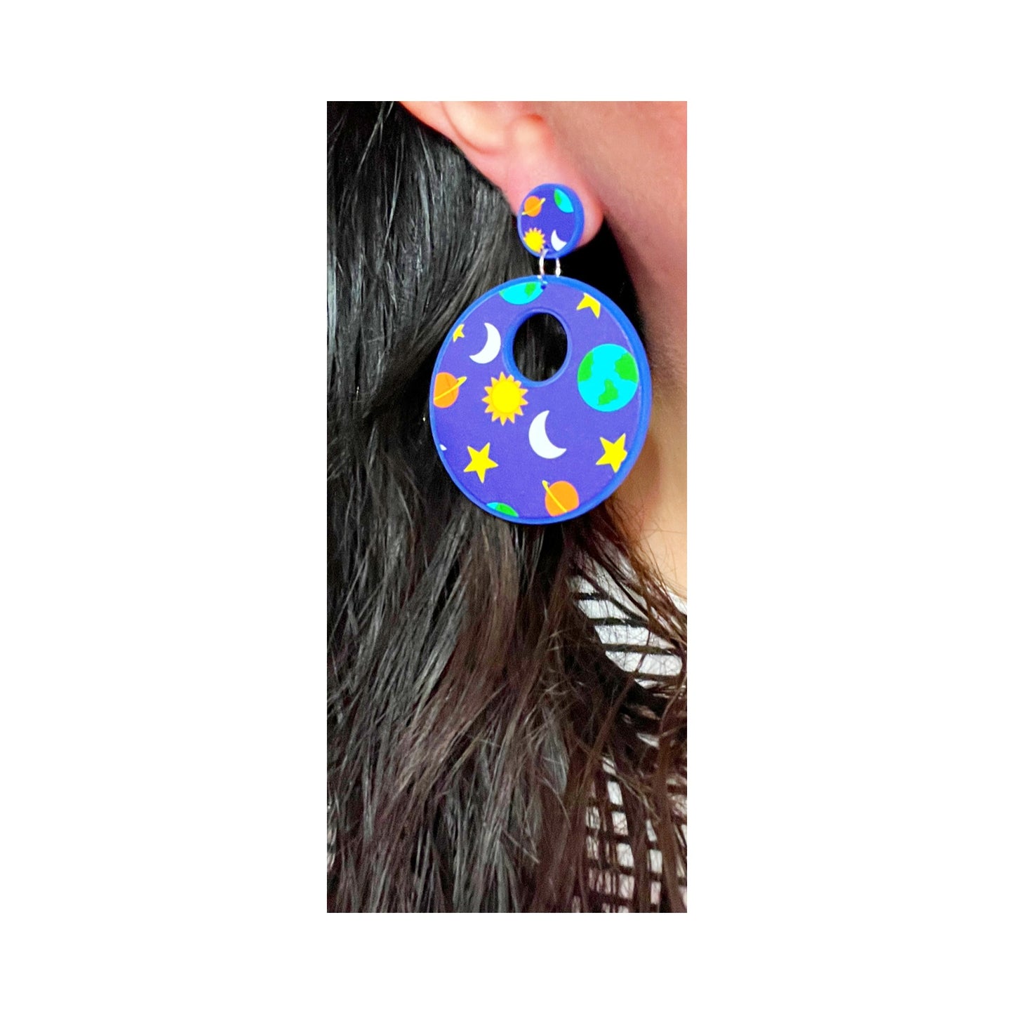 Ms. Frizzle Dress Print Acrylic Drop Earrings