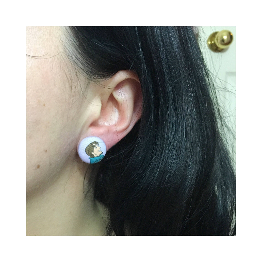 Aurora & Phillip Fabric Button Earrings