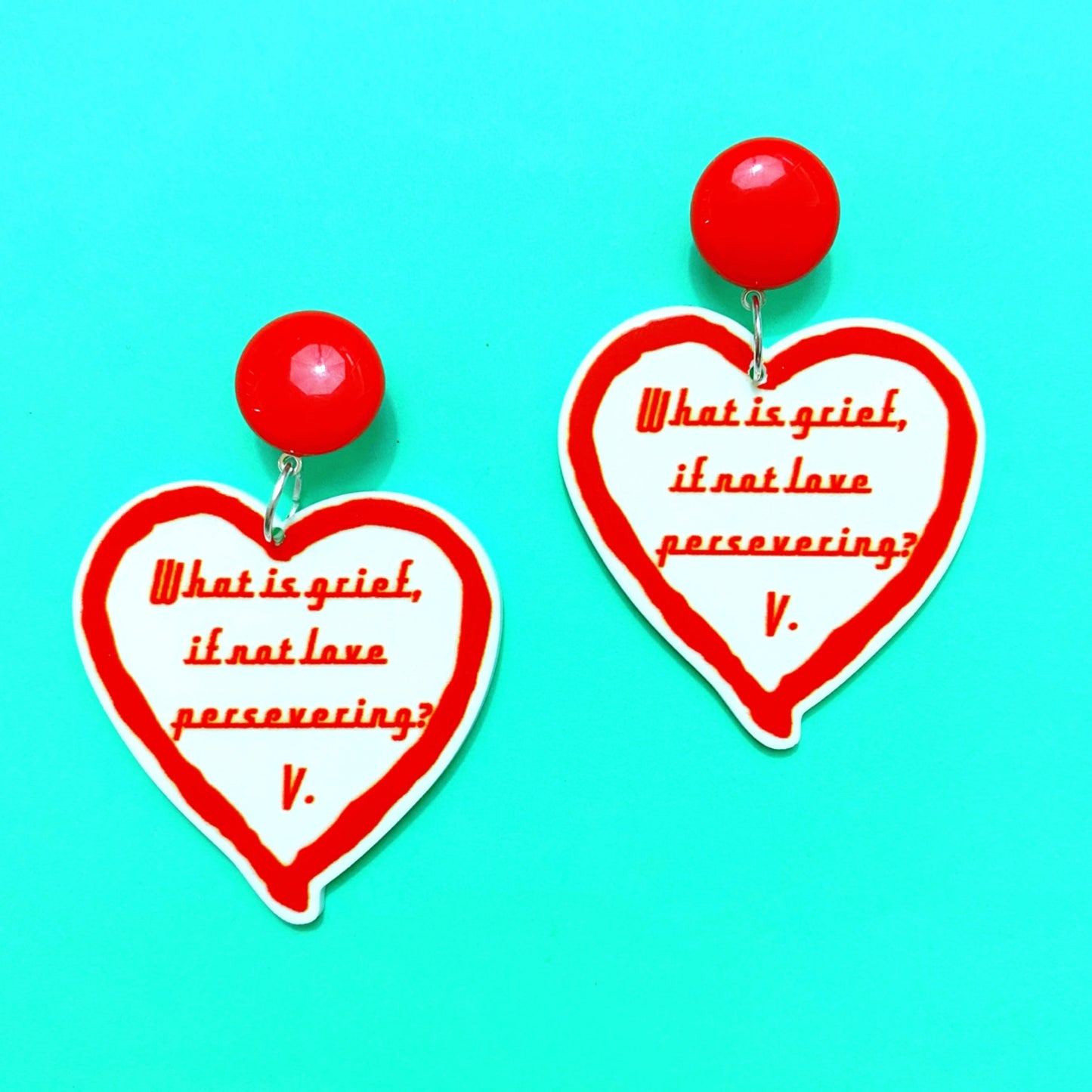 Grief Heart Drop Earrings