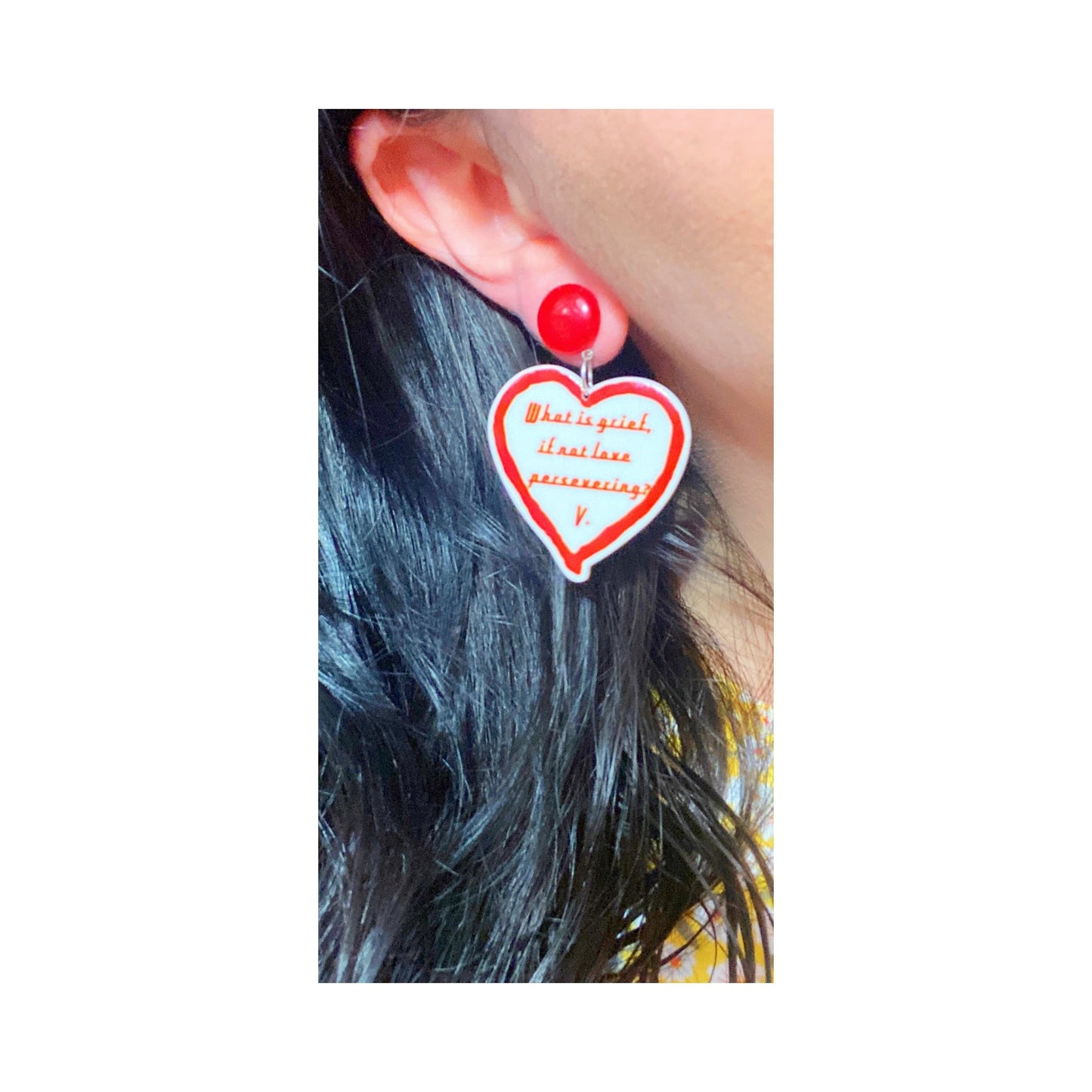 Grief Heart Drop Earrings