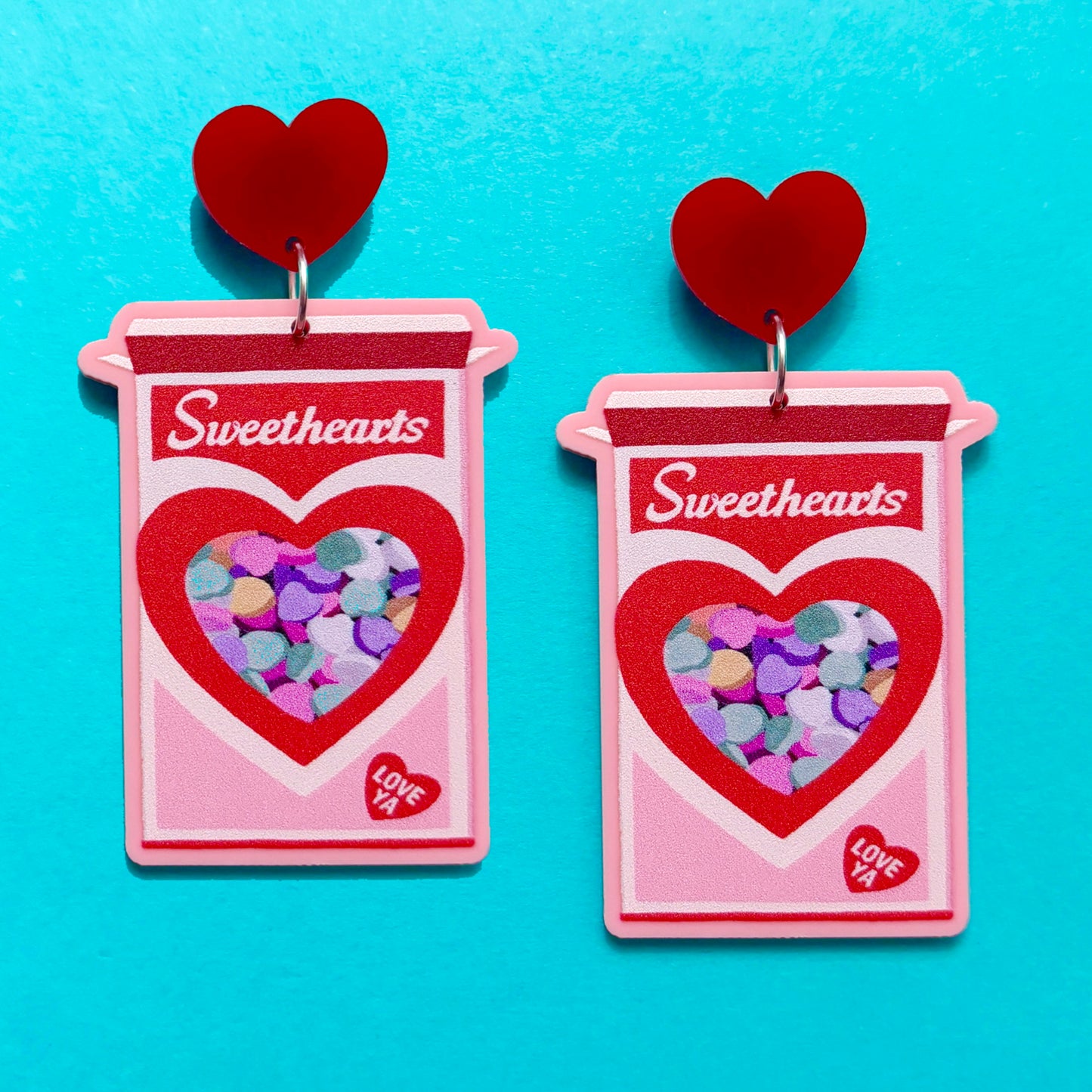 Sweethearts Candy Box Drop Earrings