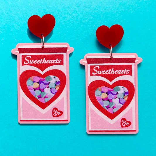 Sweethearts Candy Box Drop Earrings
