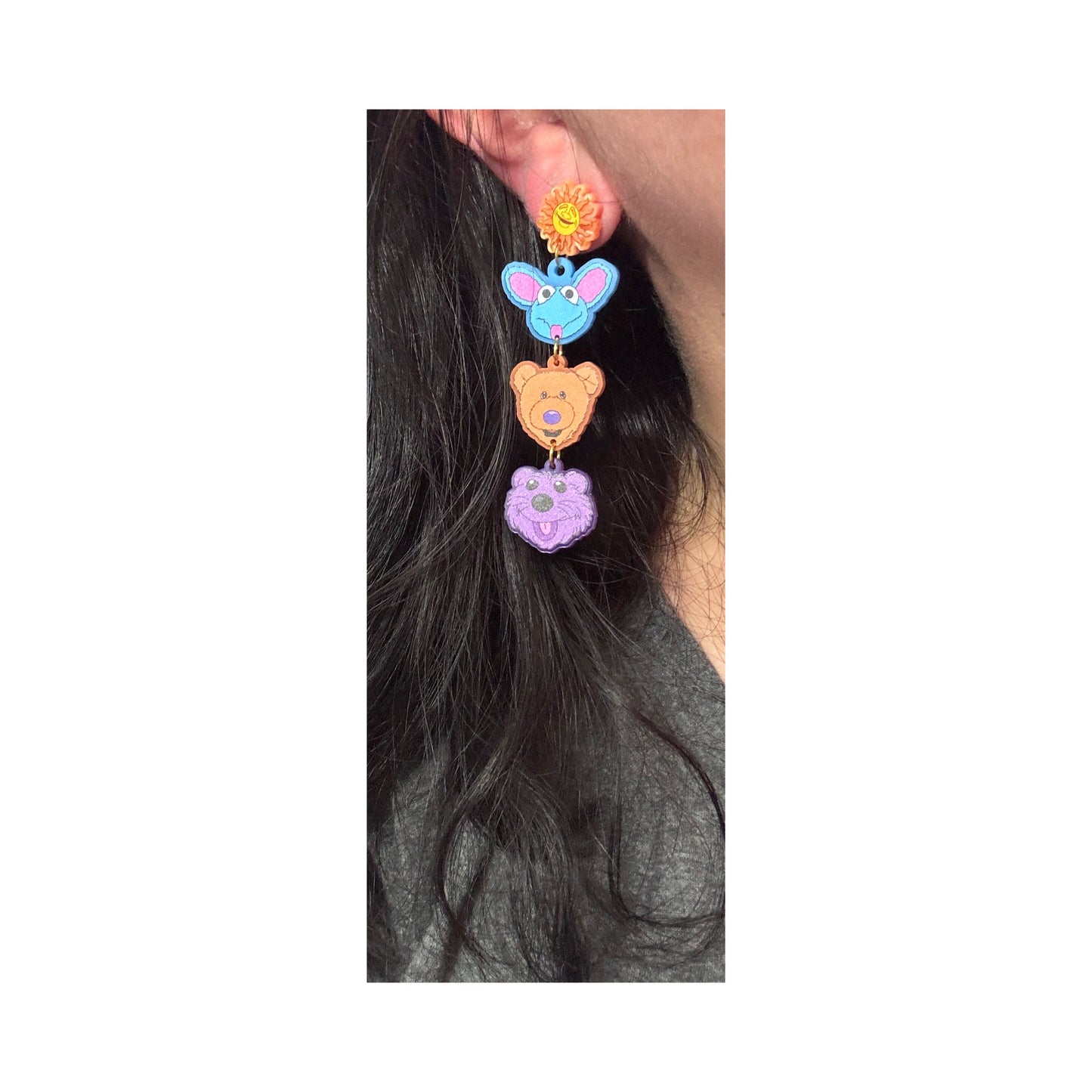 Blue House Buddies Tiered Drop Earrings