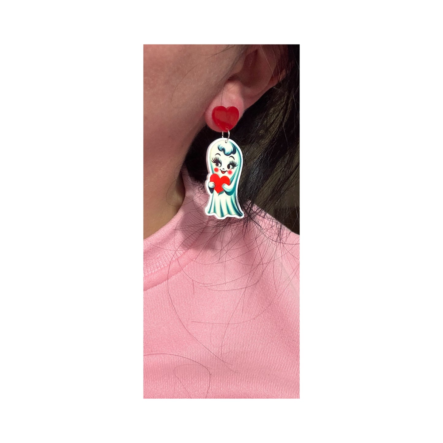 Retro Sweetheart Ghosts Drop Earrings