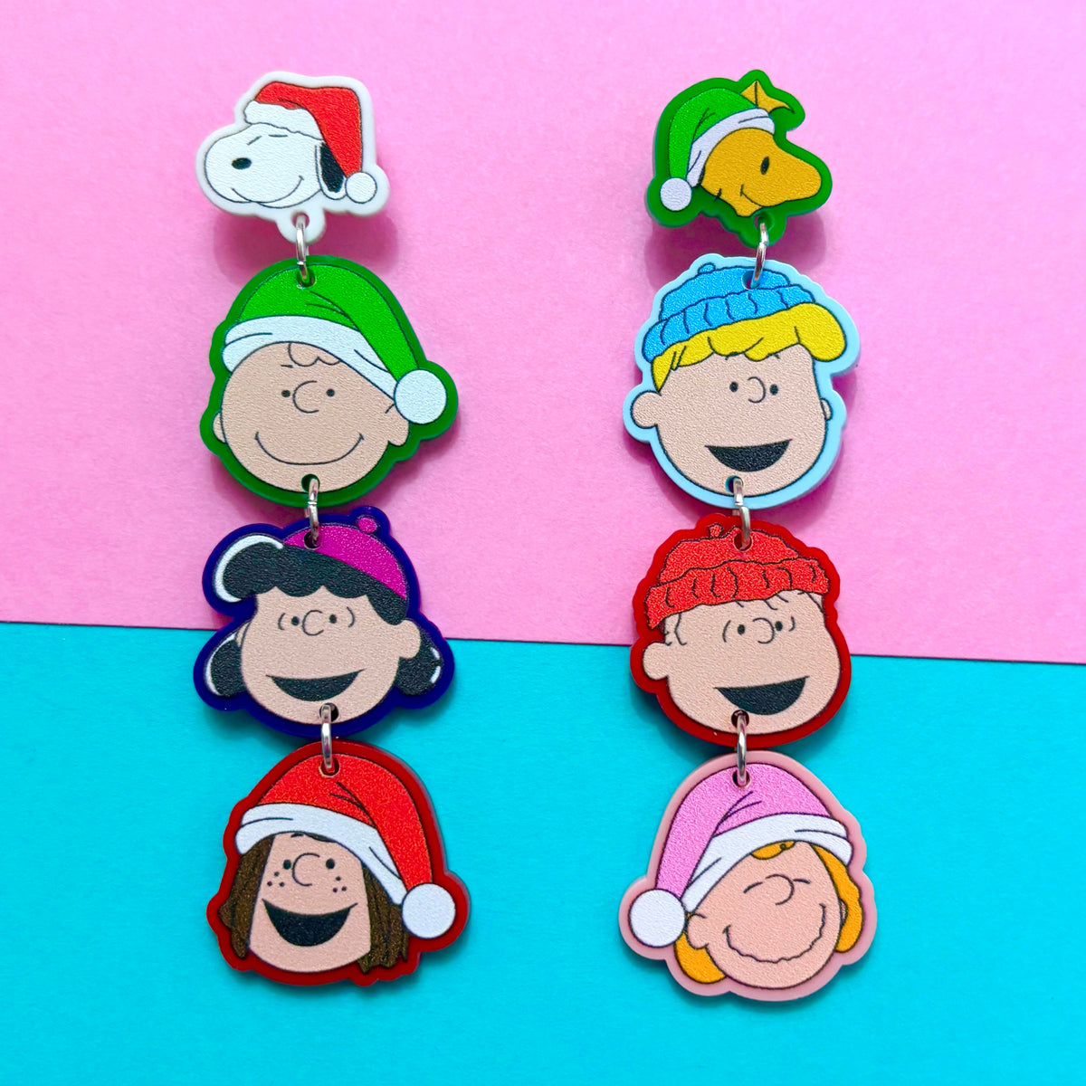 Peanut Pals Christmas Tiered Drop Earrings