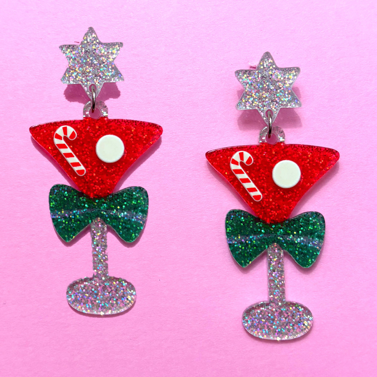 Holiday Retro Cocktail Drop Earrings