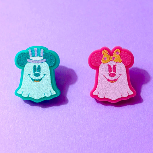 Pastel Mouse Ghost Couple Post Earrings