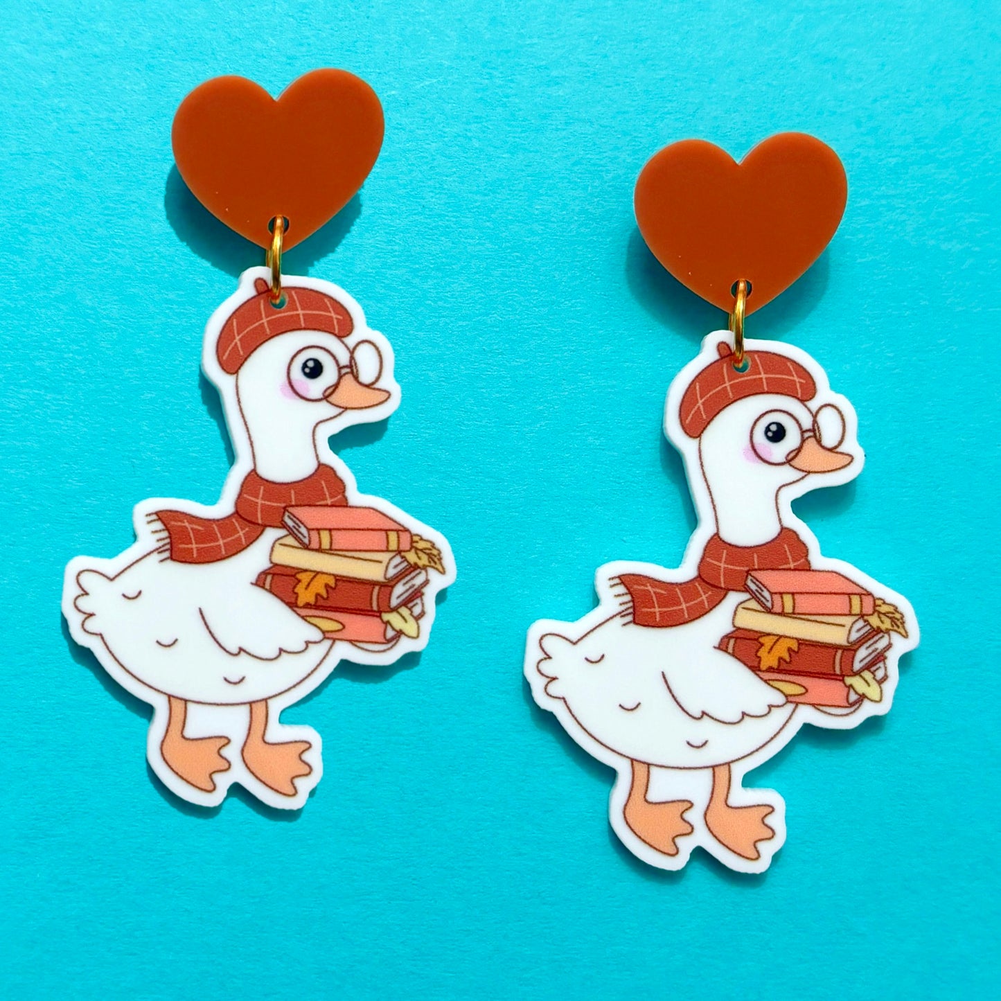 Autumn Bookish Silly Goose Drop Earrings