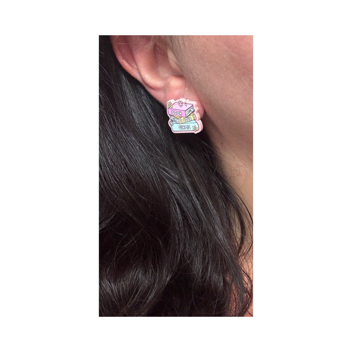 Book Club Girlie Post Earrings