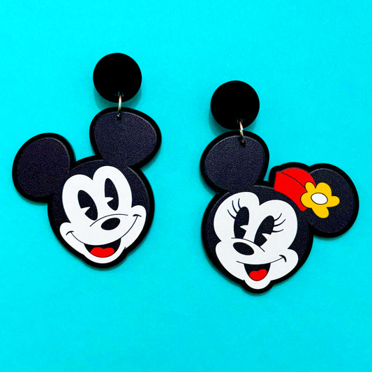 Retro Mouse Couple Drop Earrings