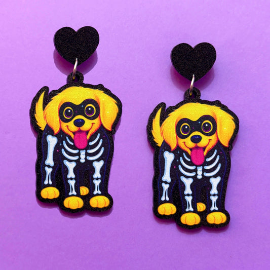 90s Skeleton Retriever Drop Earrings