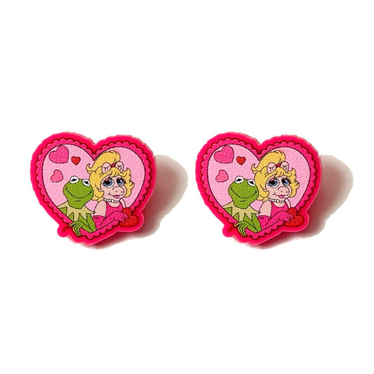 Piggy & Kermie Valentine Post Earrings