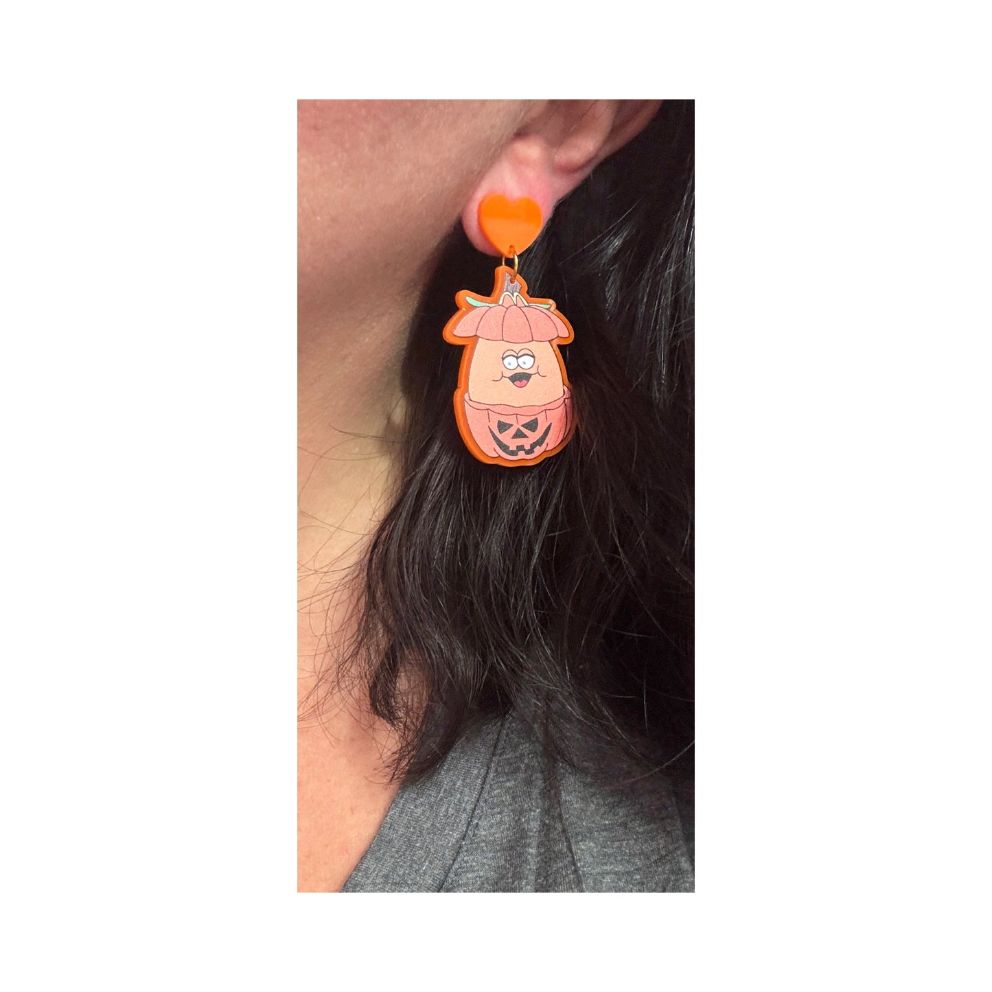 Pumpkin Nugget Drop Earrings
