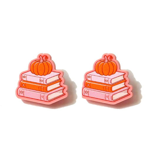 Pumpkin Bookstack Post Earrings