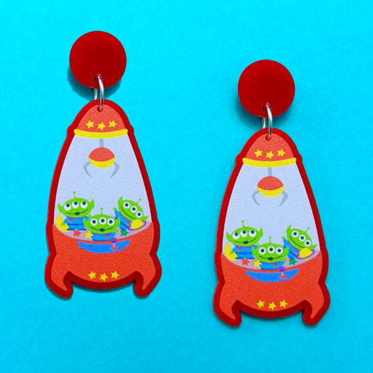 Alien Game Toy Drop Earrings