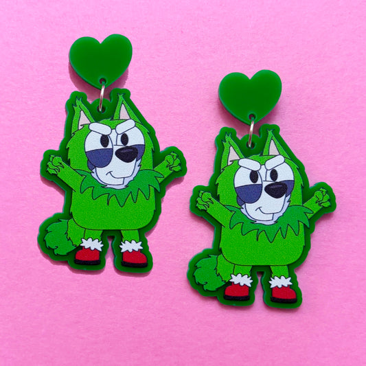 Grinchy Muffin Drop Earrings