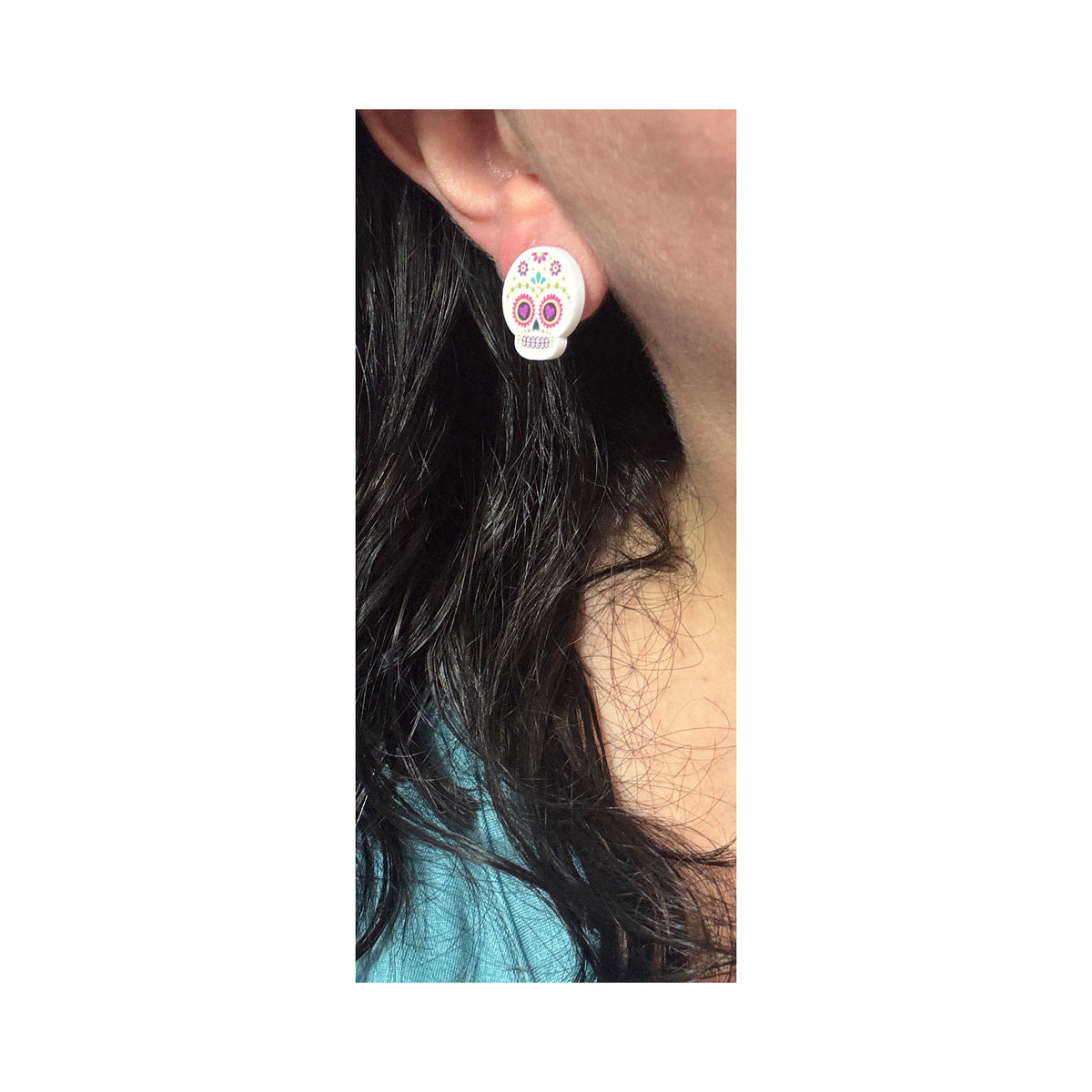 Sugar Skull Post Earrings