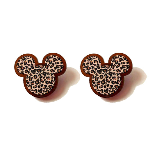 Mouse Leopard Print Post Earrings