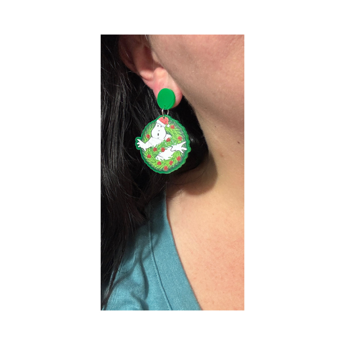 Ghostbuster Wreath Drop Earrings