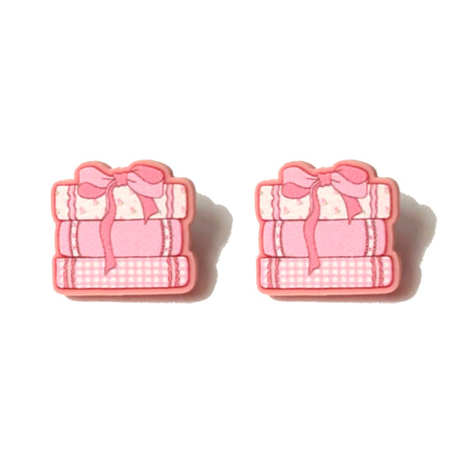 Pink Coquette Bookstack Post Earrings