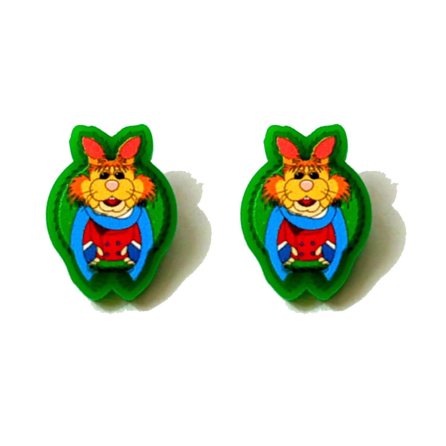 Christmas Bean Bunny Post Earrings