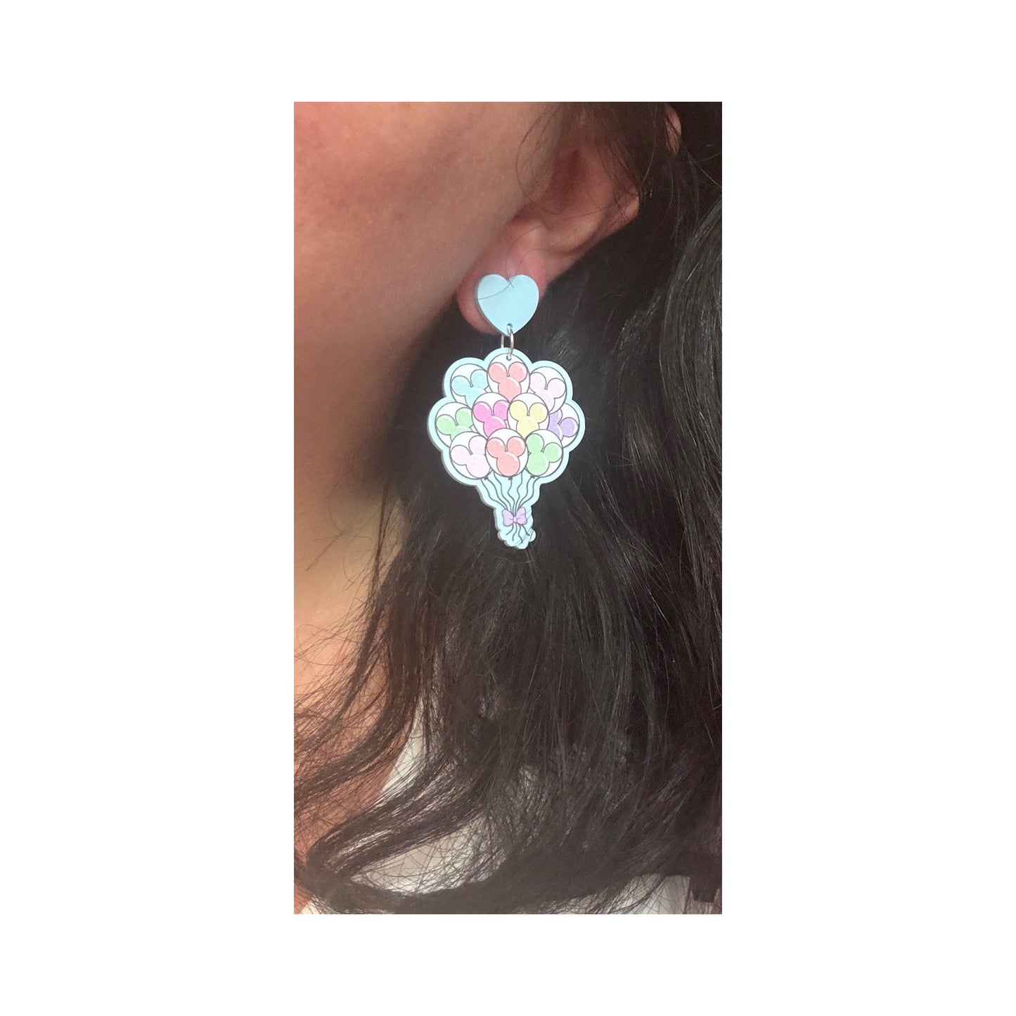 Pastel Mouse Balloons Drop Earrings