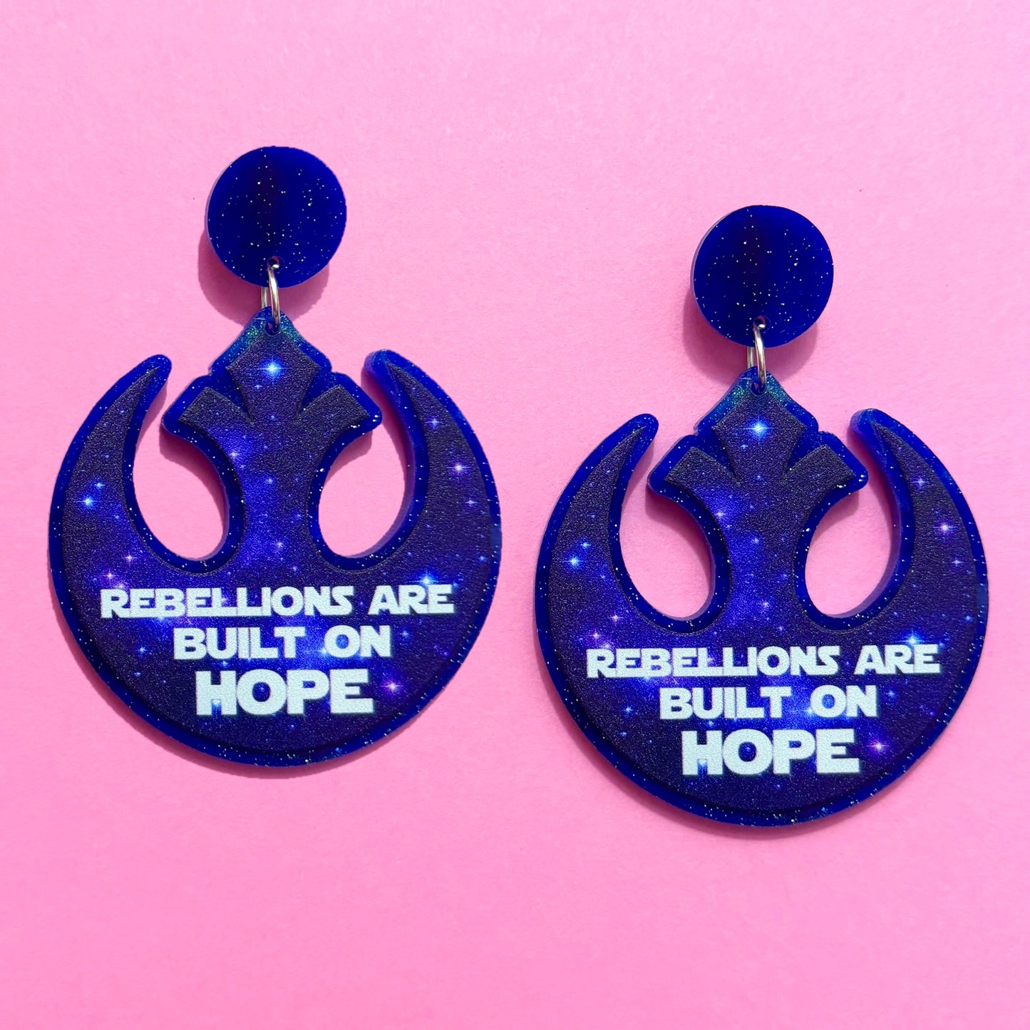 Rebellions Are Built On Hope Blue Drop Earrings