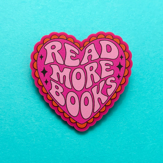 Read More Books Heart Pin