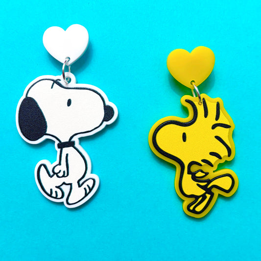 Beagle & Bird Drop Earrings