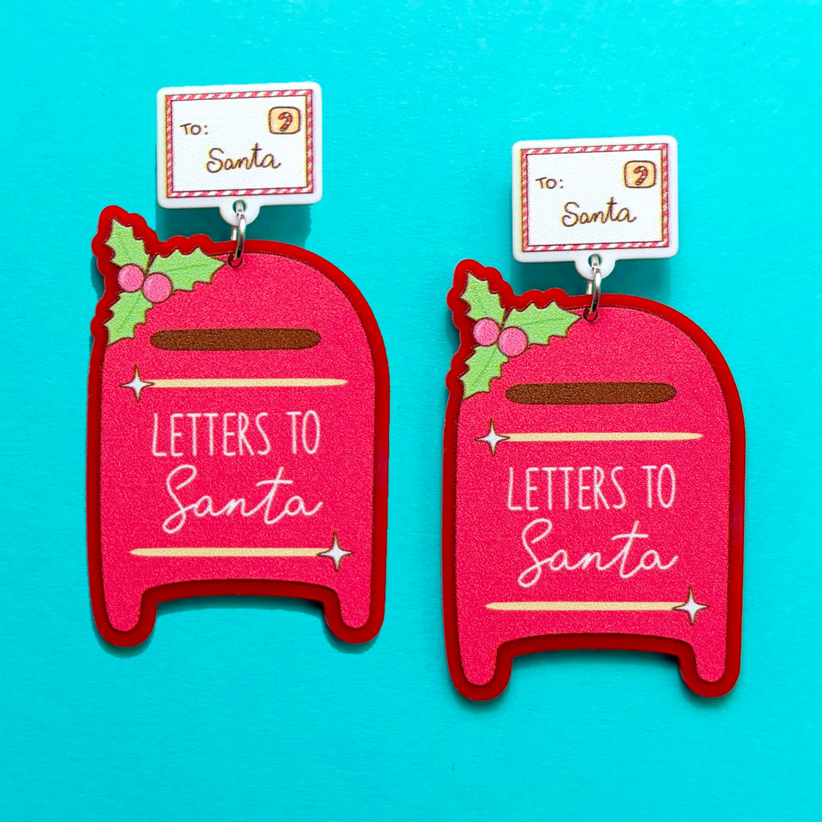 Santa Mailbox Drop Earrings