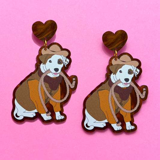 Cowboy Wishbone Drop Earrings