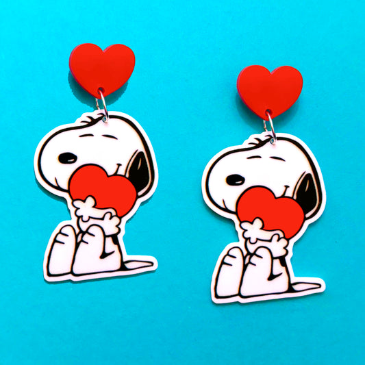 Sweetheart Beagle Drop Earrings