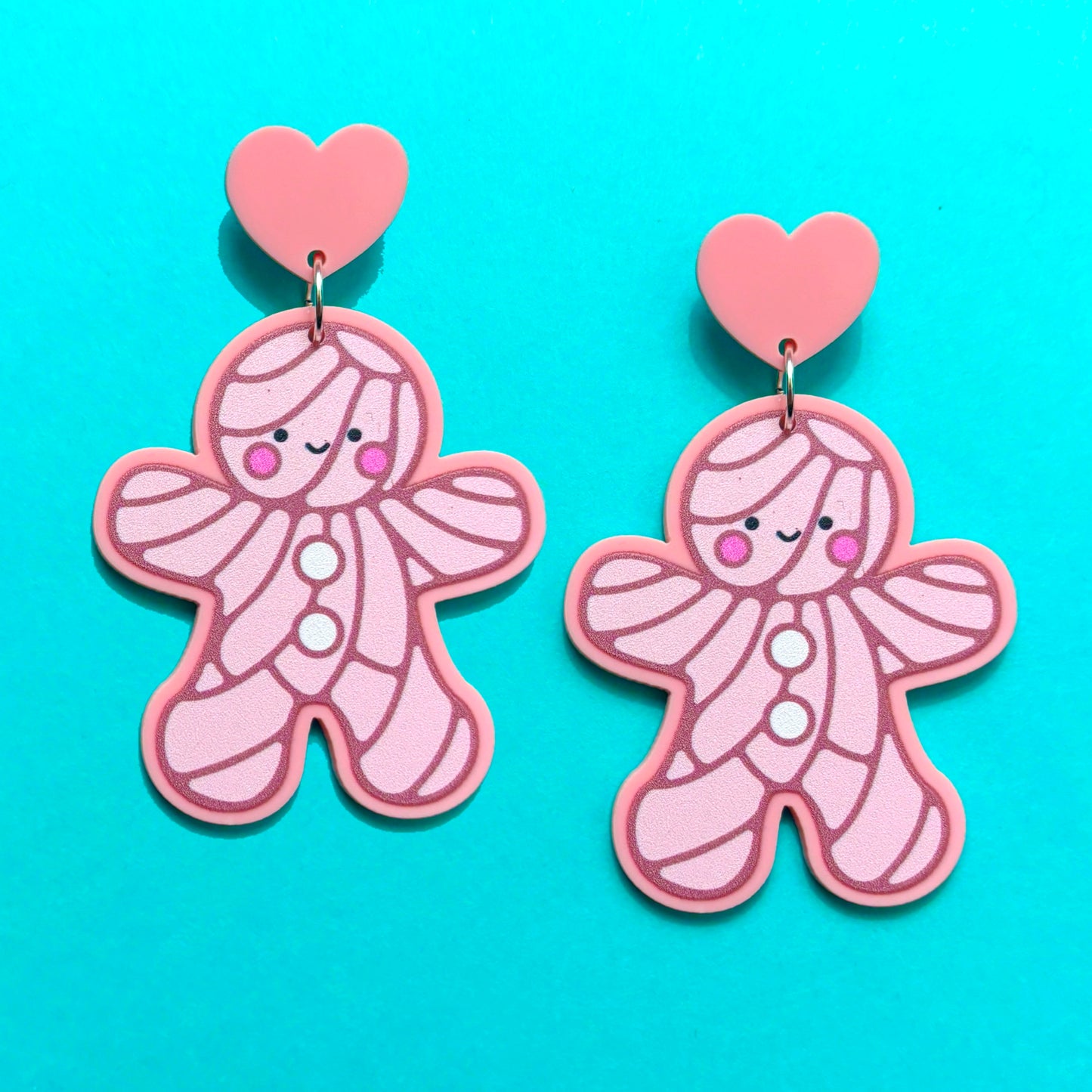 Pink Concha Gingerbread Drop Earrings