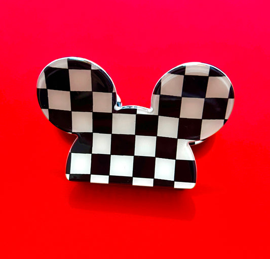 Checkered Mouse Claw Clip