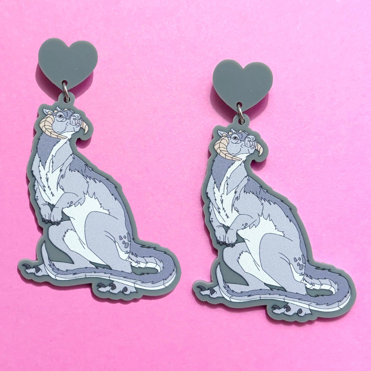 Snow Lizard Drop Earrings