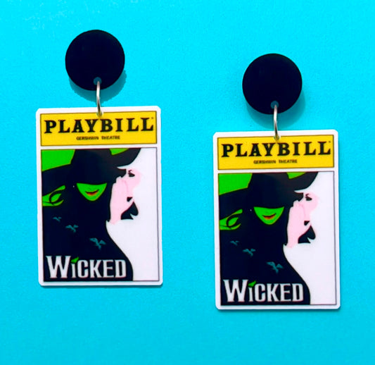 Wicked Playbill Drop Earrings