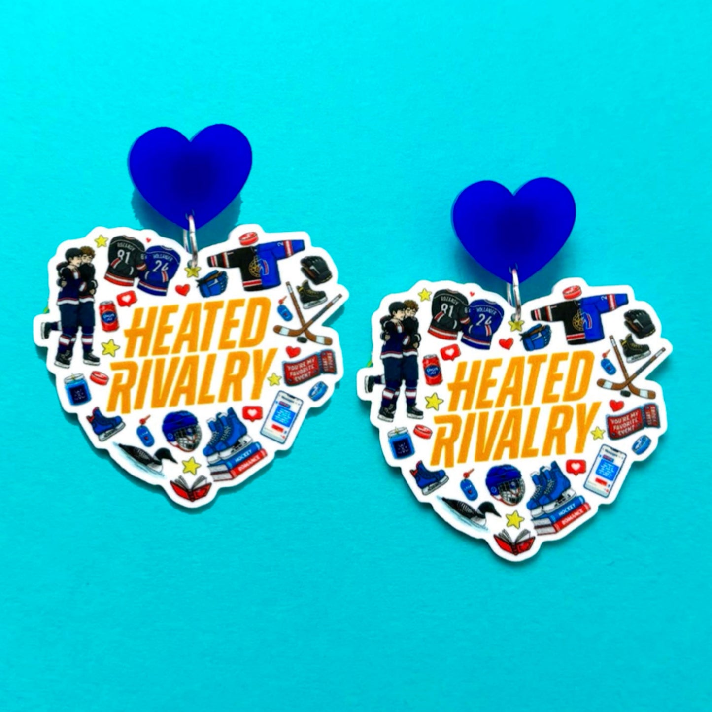 Heated Rivalry Heart Drop Earrings