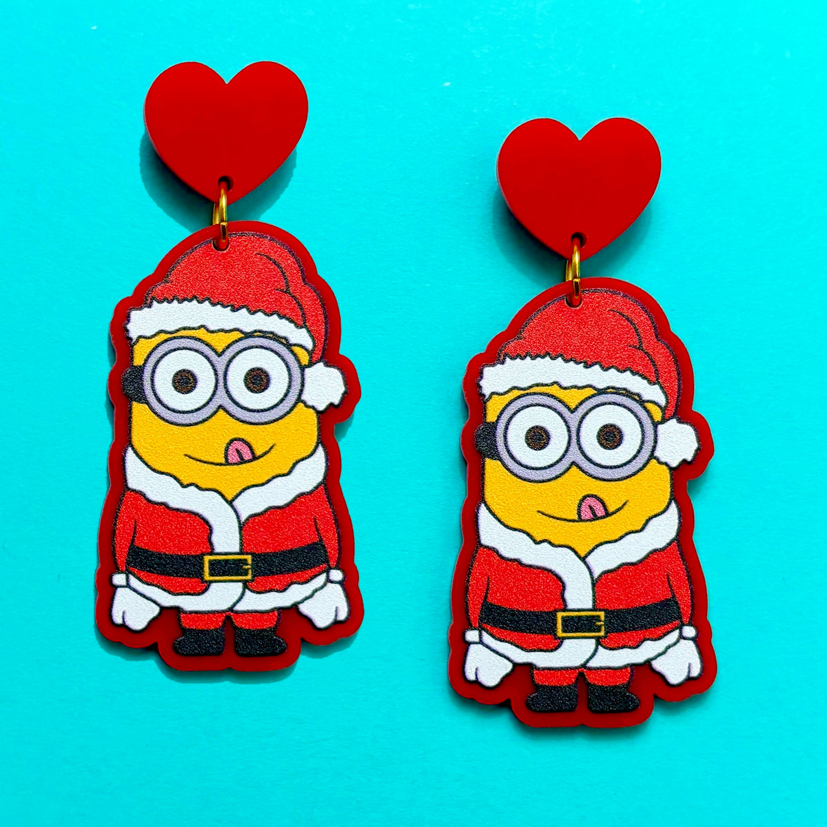 Santa Hat Minion Drop Earrings