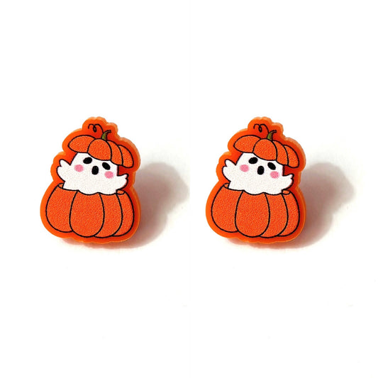 Peek-A-Boo Pumpkin Post Earrings