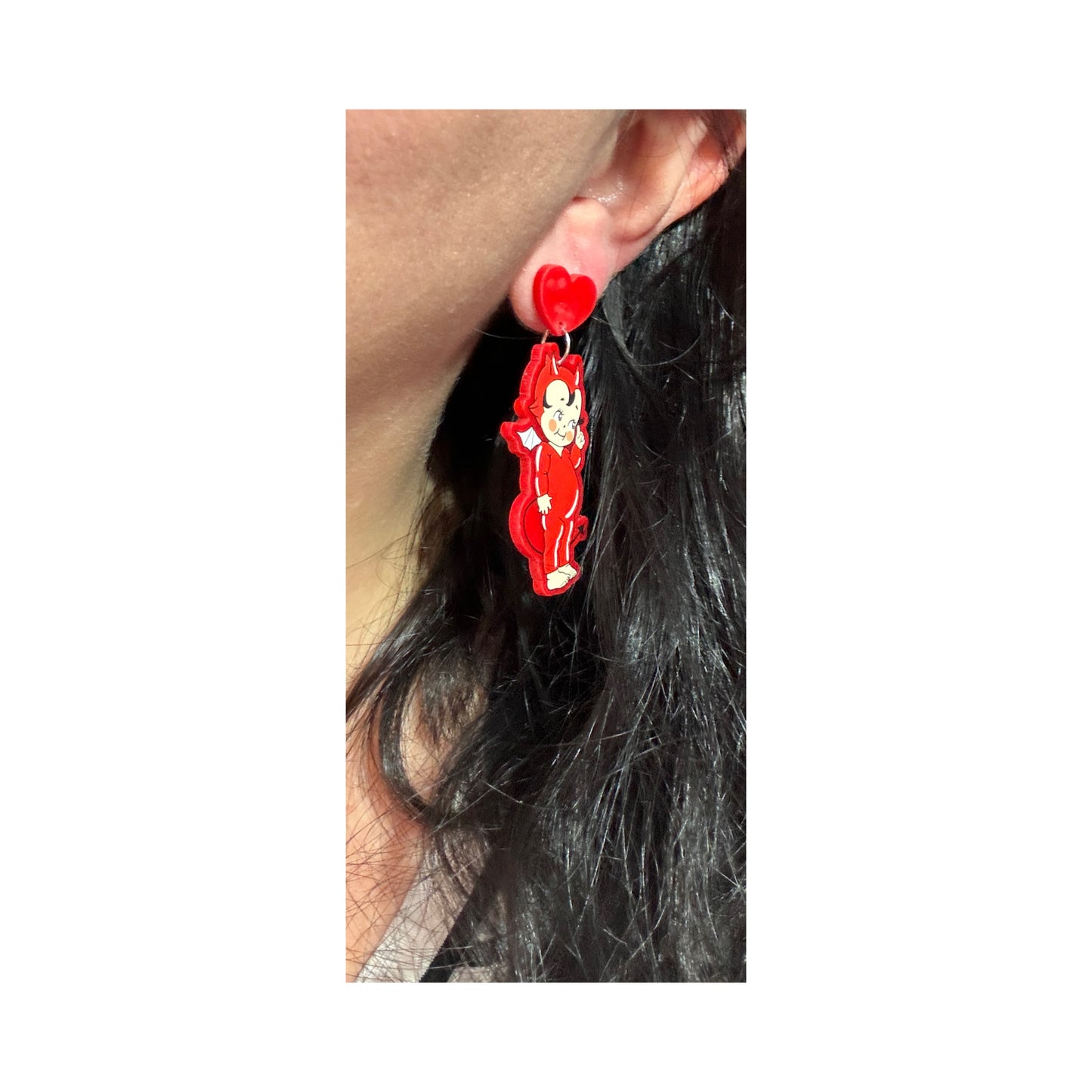 Angel Devil Cutie Doll Drop Earrings