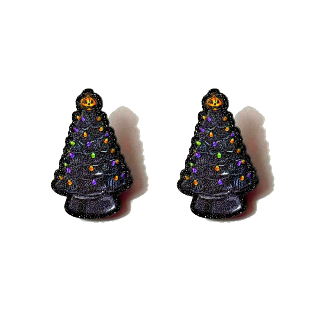 Creepmas Ceramic Tree Post Earrings